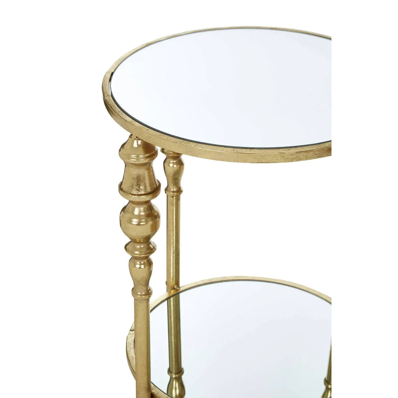 Golden Mirrored Glass Side Table