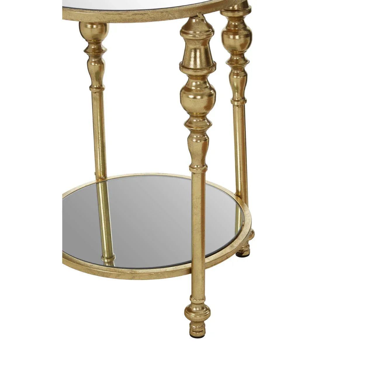 Golden Mirrored Glass Side Table