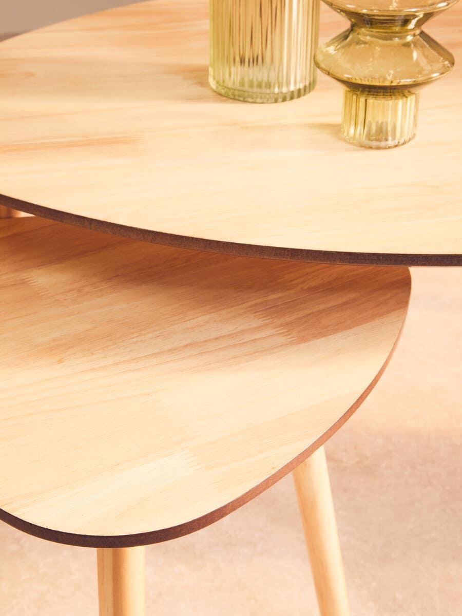 Retro Wood Grain Side Tables