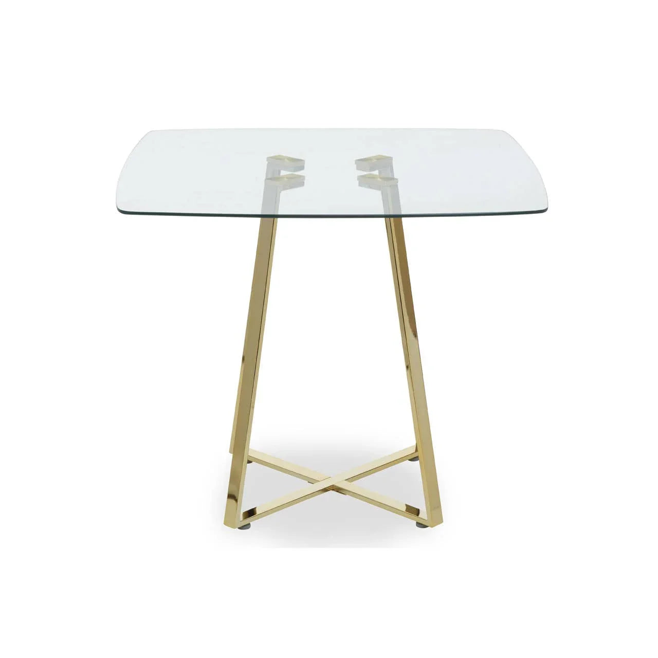 Golden Square Glass Dining Table