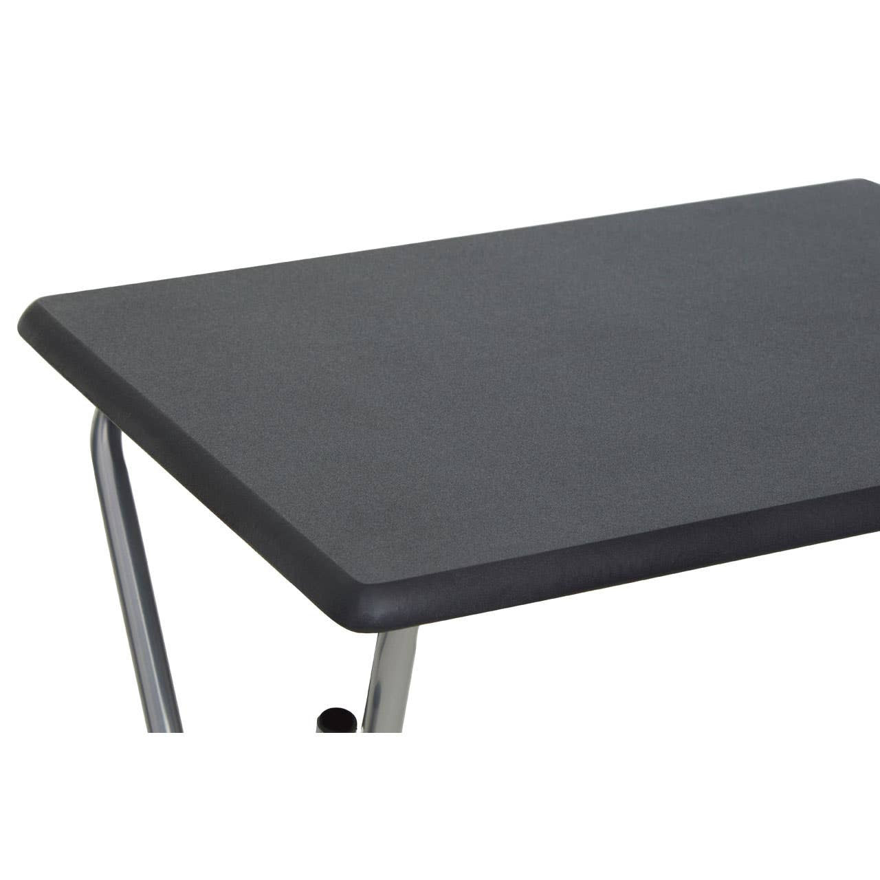 Folding table with a sand black top and sleek, modern design, featuring sturdy metal legs and a smooth surface suitable for various uses