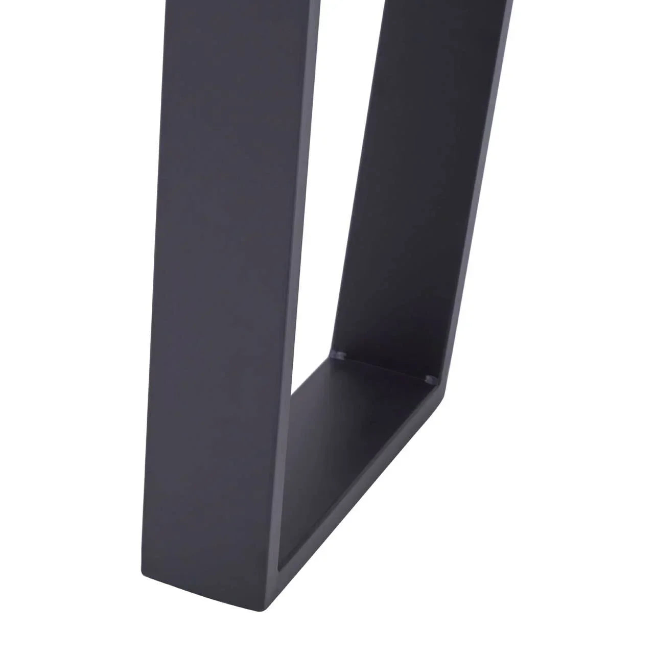 Black metal dining table leg with rectangular modern design