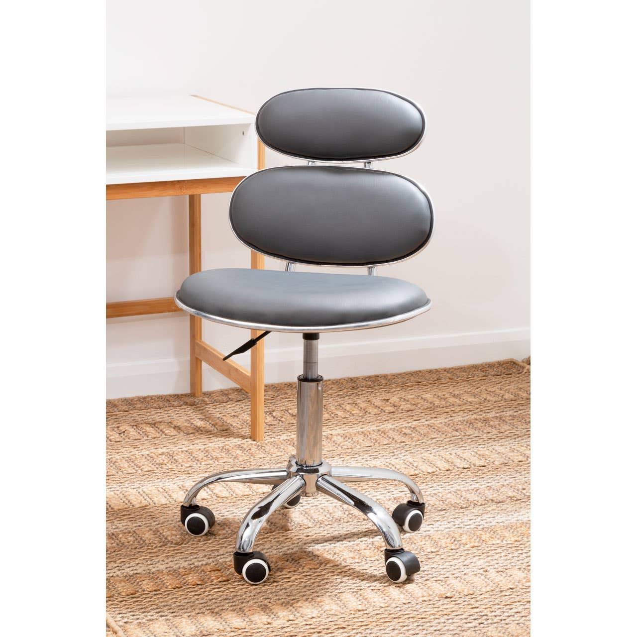 Sleek Grey Swivel Desk Chair