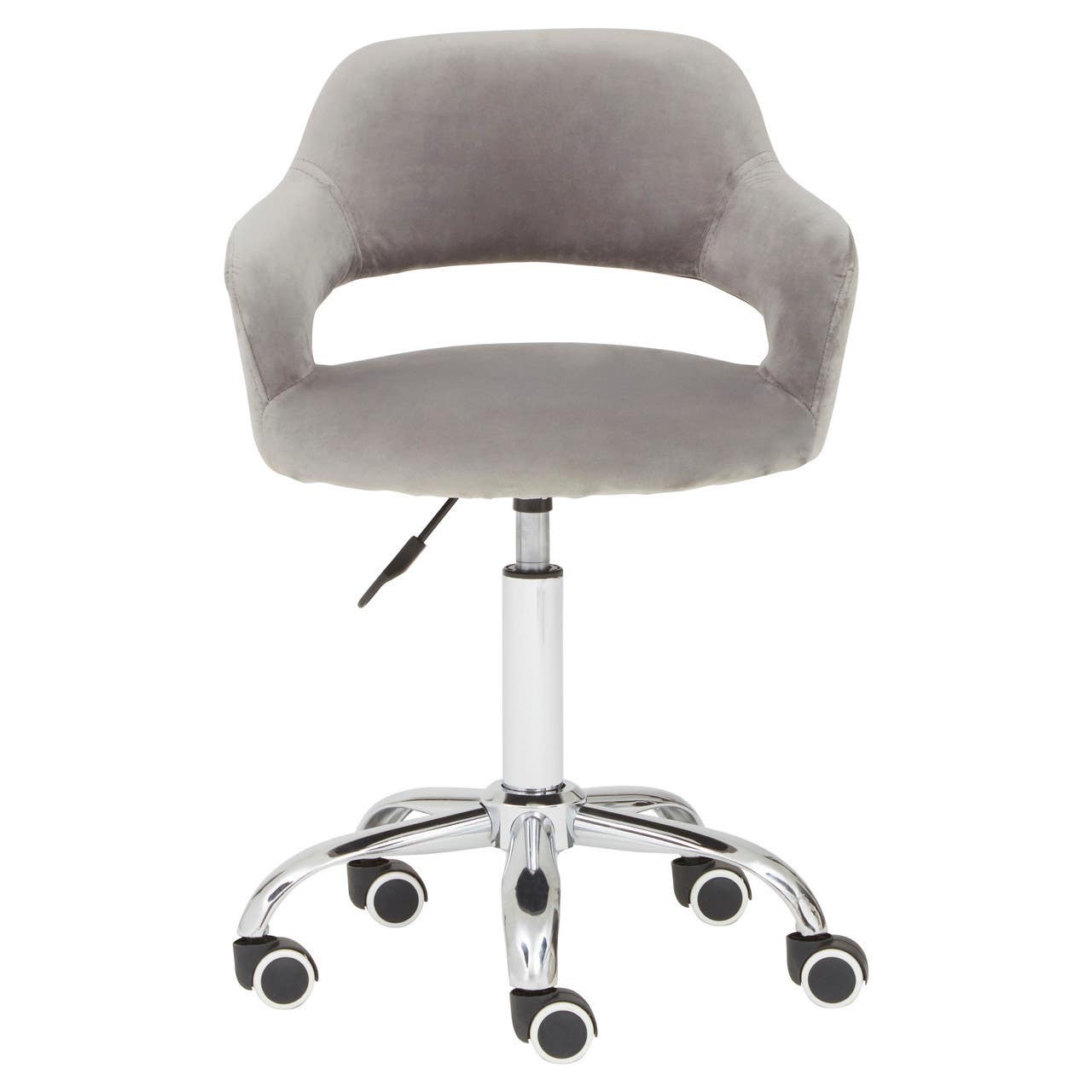 Plush Grey Velvet Office Chair