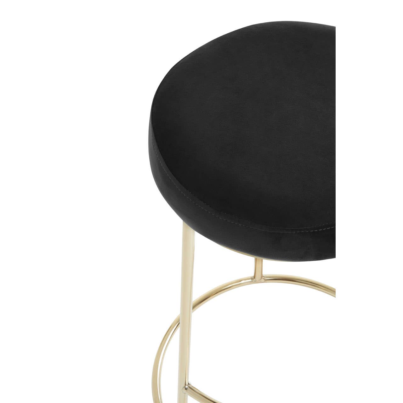 Luxe Black Velvet Bar Stool