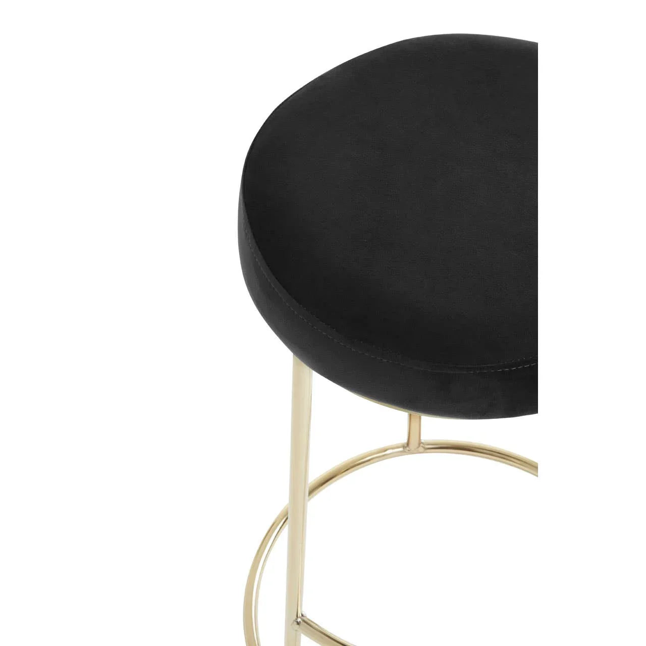 Luxe Black Velvet Bar Stool