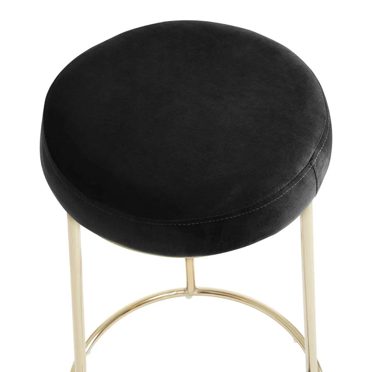 Luxe Black Velvet Bar Stool