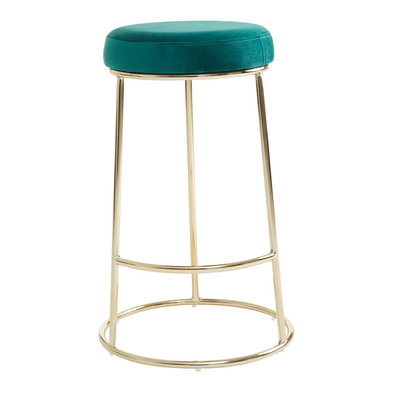 Luxe Green Velvet Bar Stool