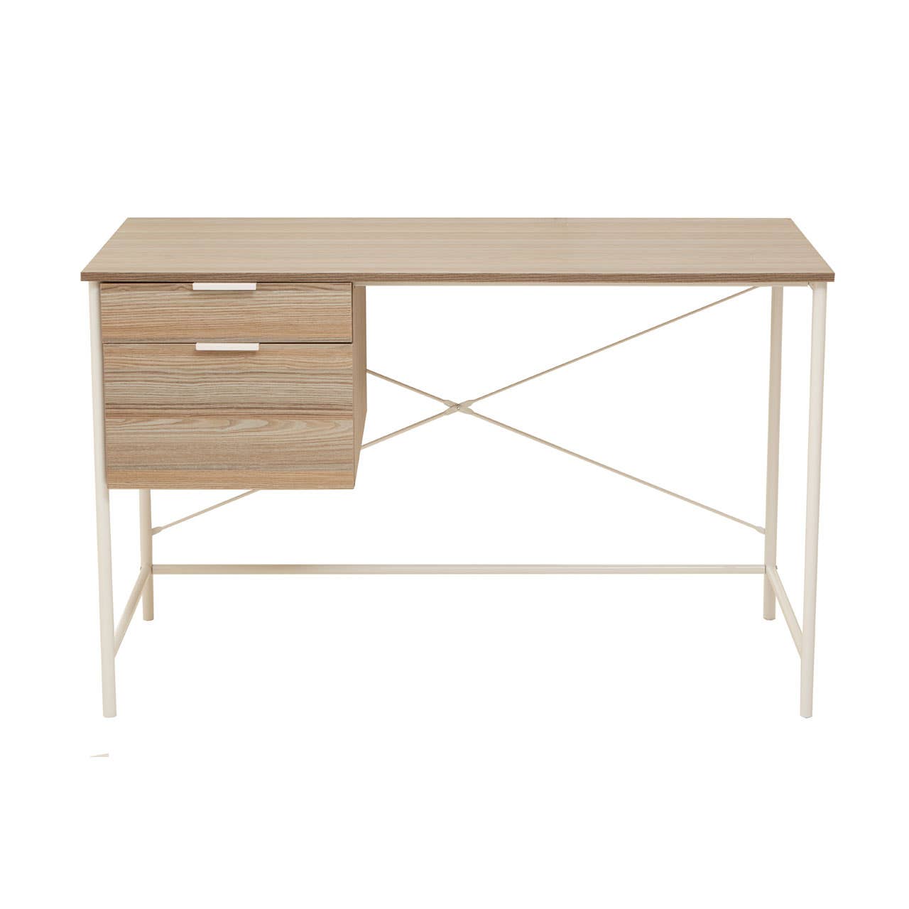Oak Desk with Metal Frame