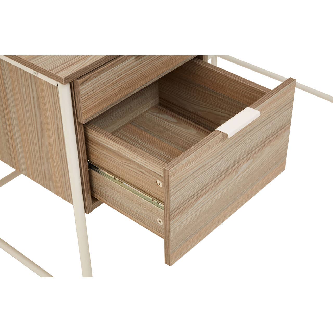 Oak Desk with Metal Frame