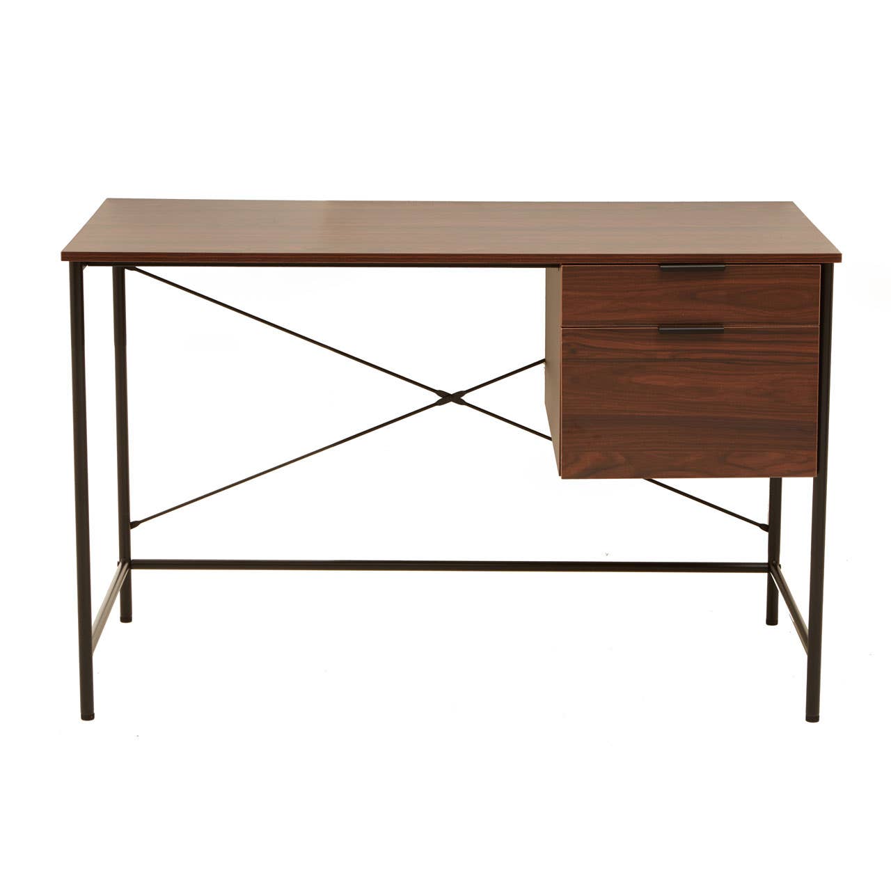 Walnut Veneer Desk with Drawers
