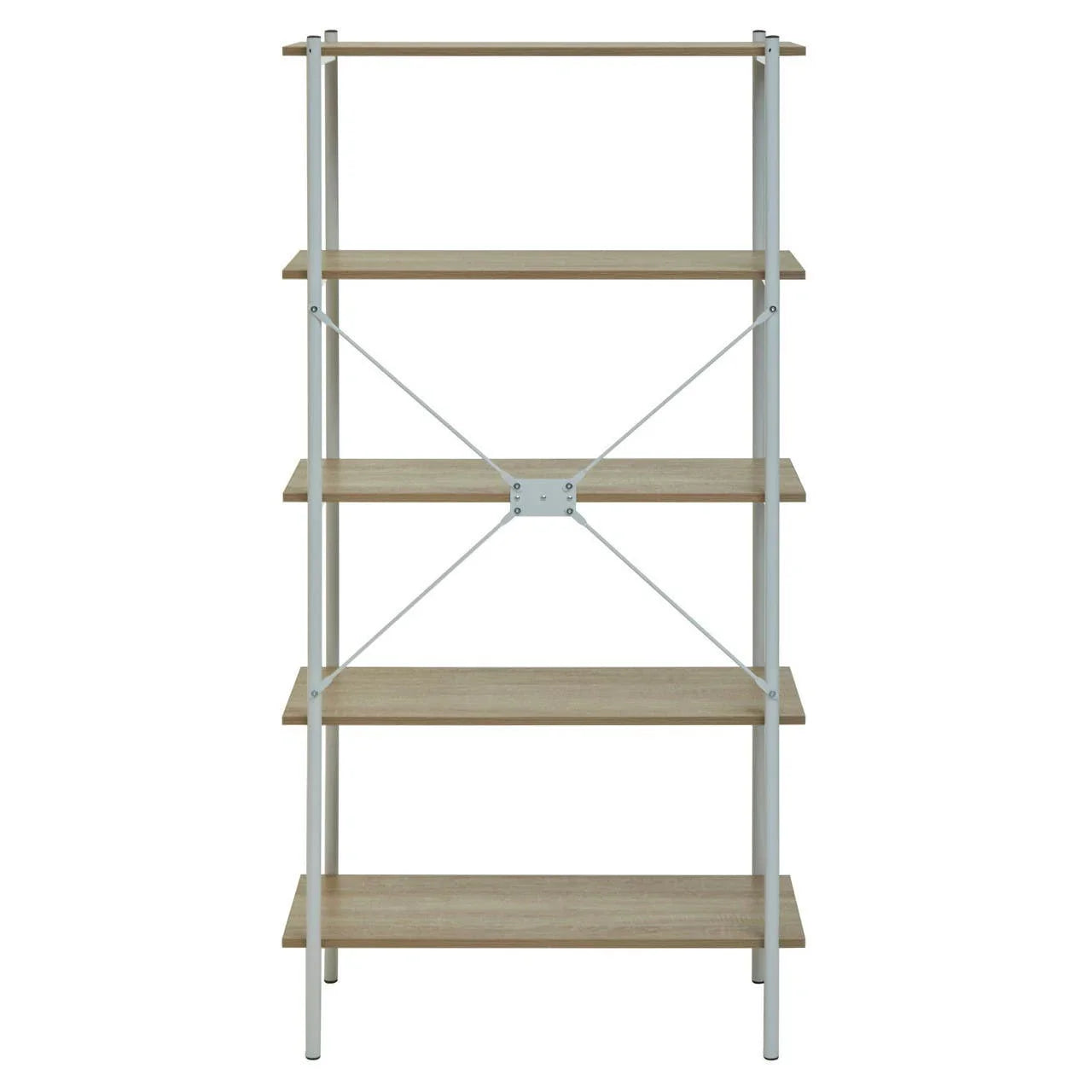 Oak & Metal Tiered Shelf