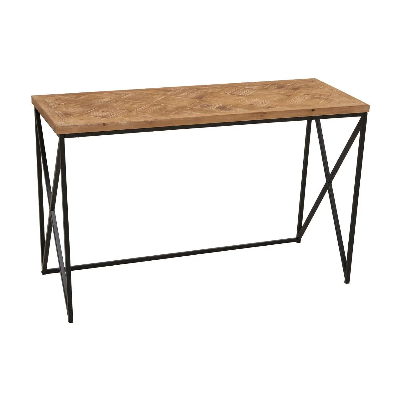 Rustic Luxe Parquet Console Table