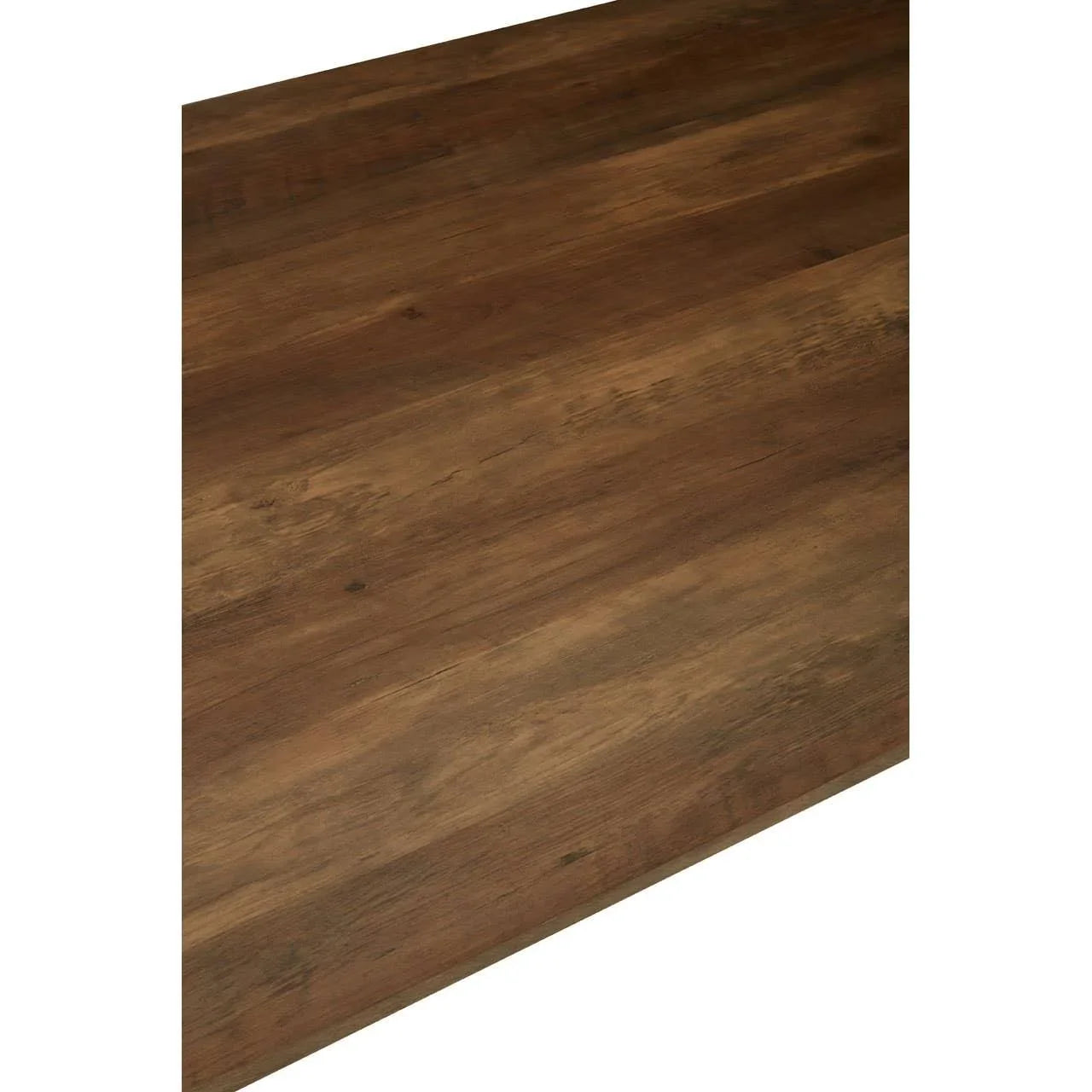 Close-up of wooden dining table surface with visible natural grain and brown finish