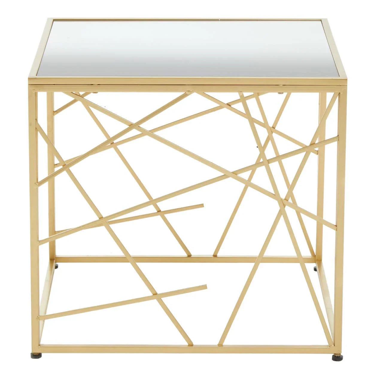 Golden Mirror Top Side Table