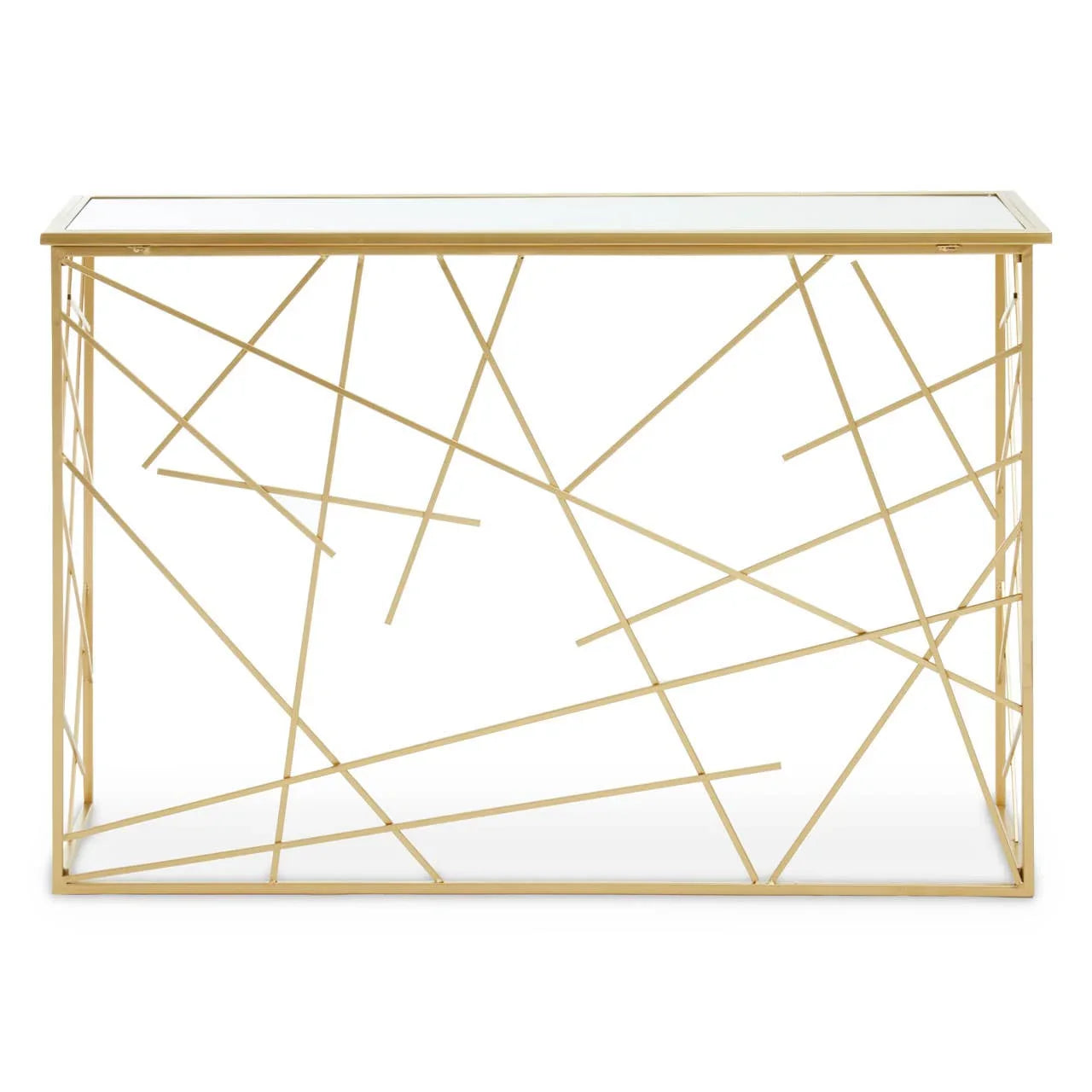 Golden Elegance Mirror Console Set