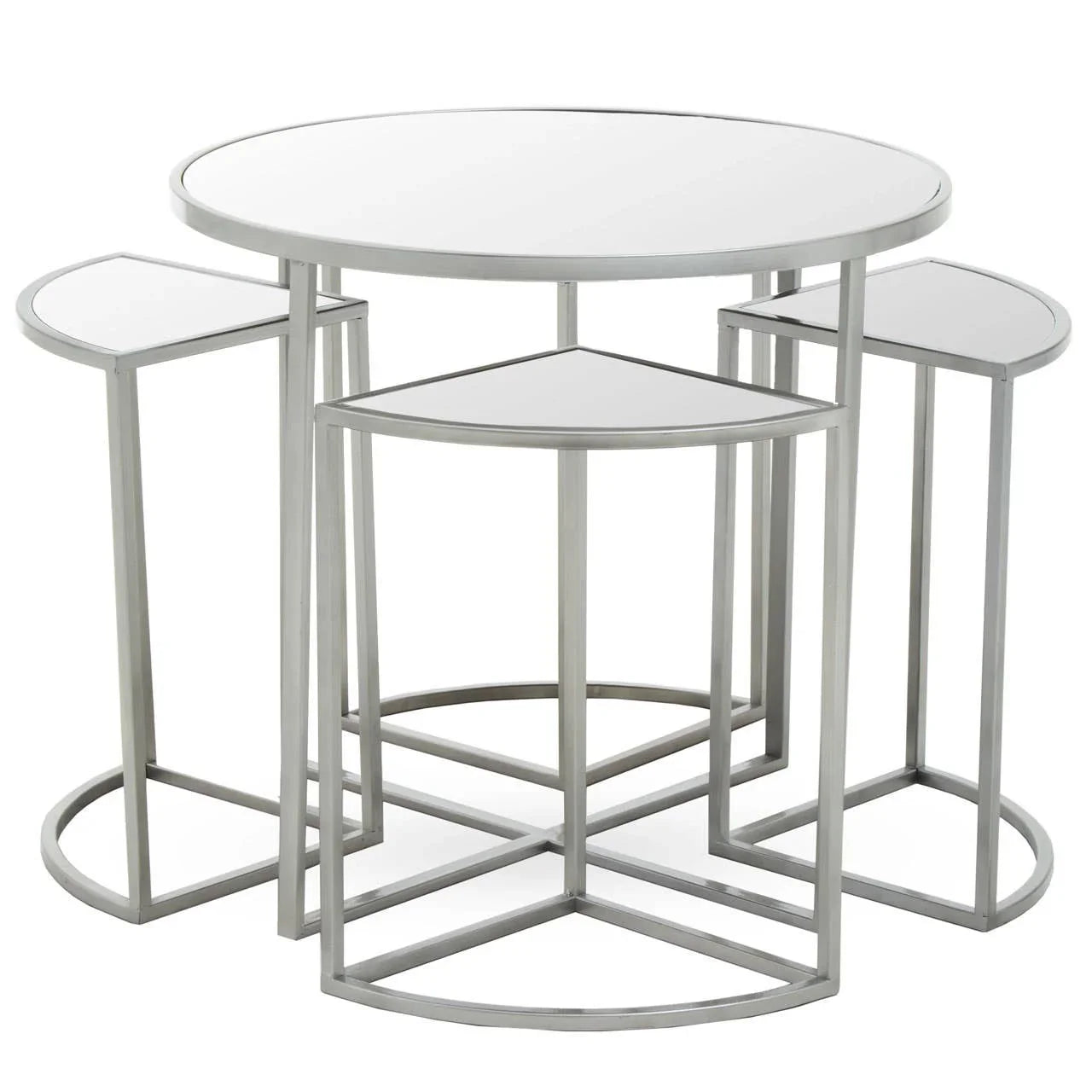 Stackable Silver Iron Tables Set