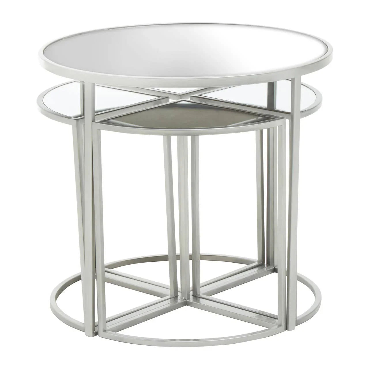 Stackable Silver Iron Tables Set