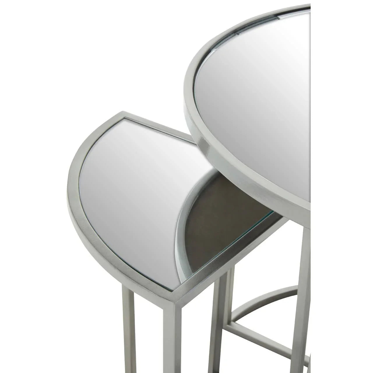 Stackable Silver Iron Tables Set