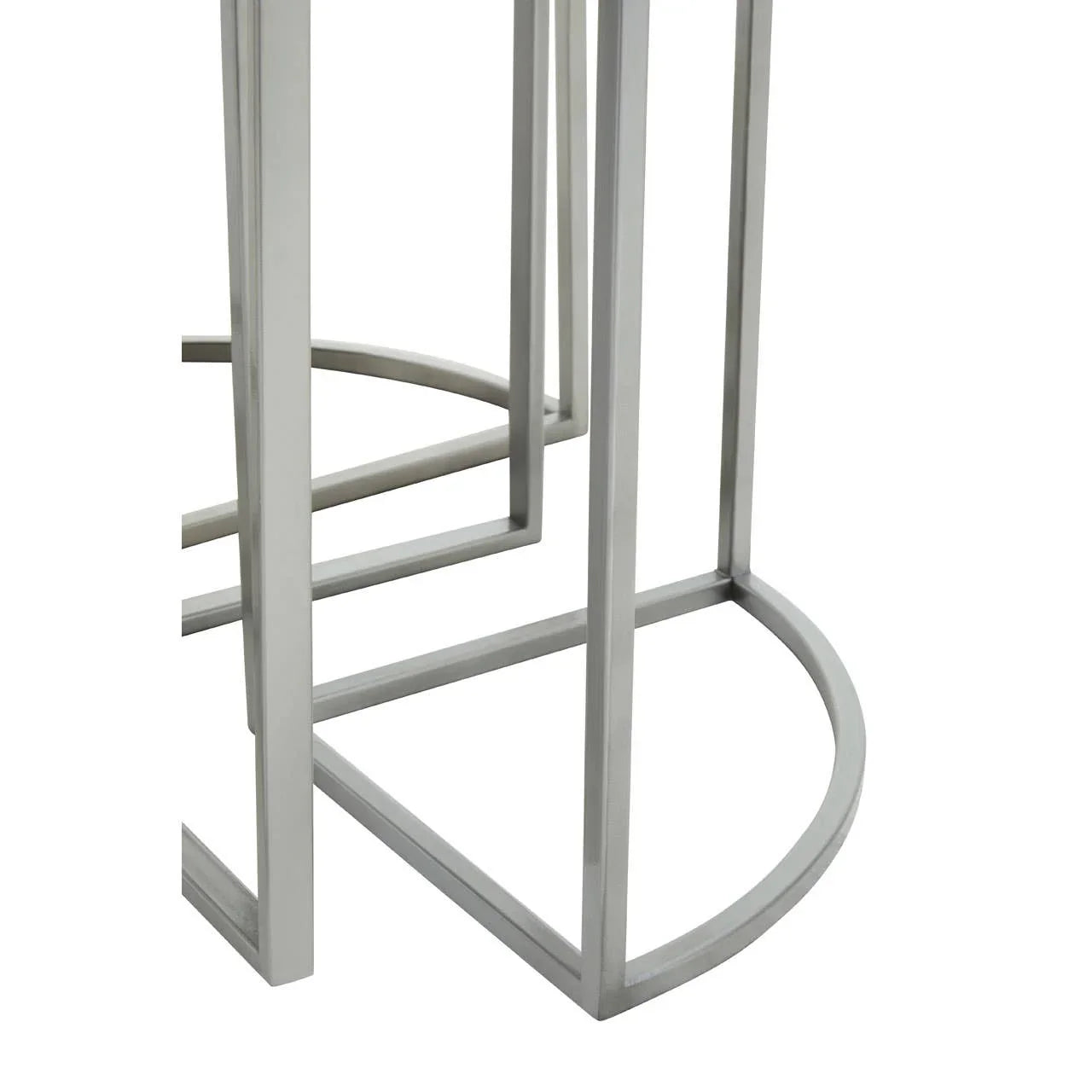 Stackable Silver Iron Tables Set