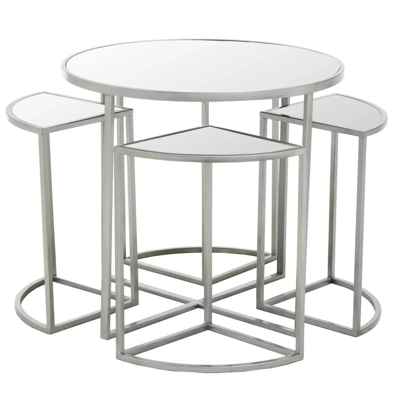 Stackable Silver Iron Tables Set