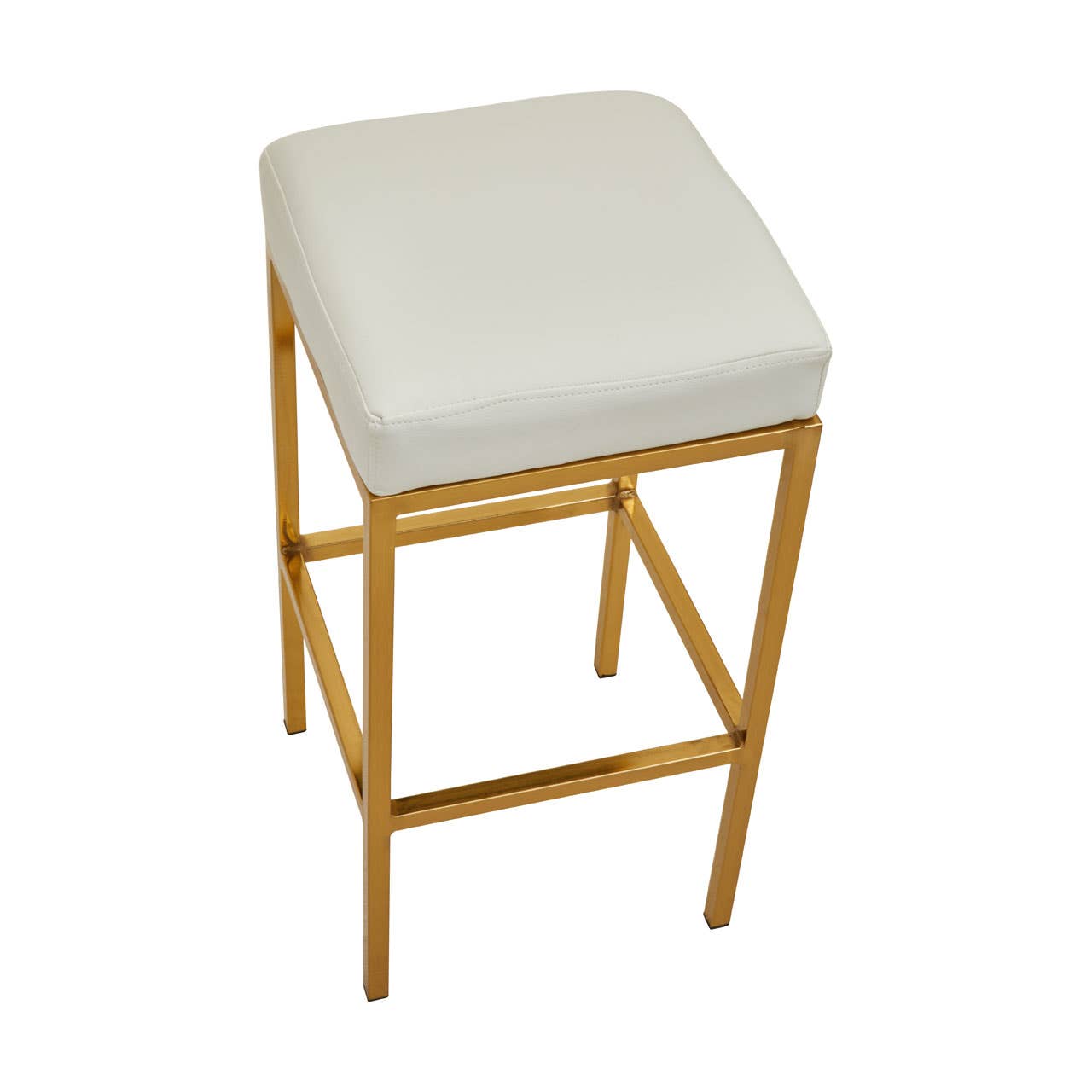 Luxe White & Gold Barstool