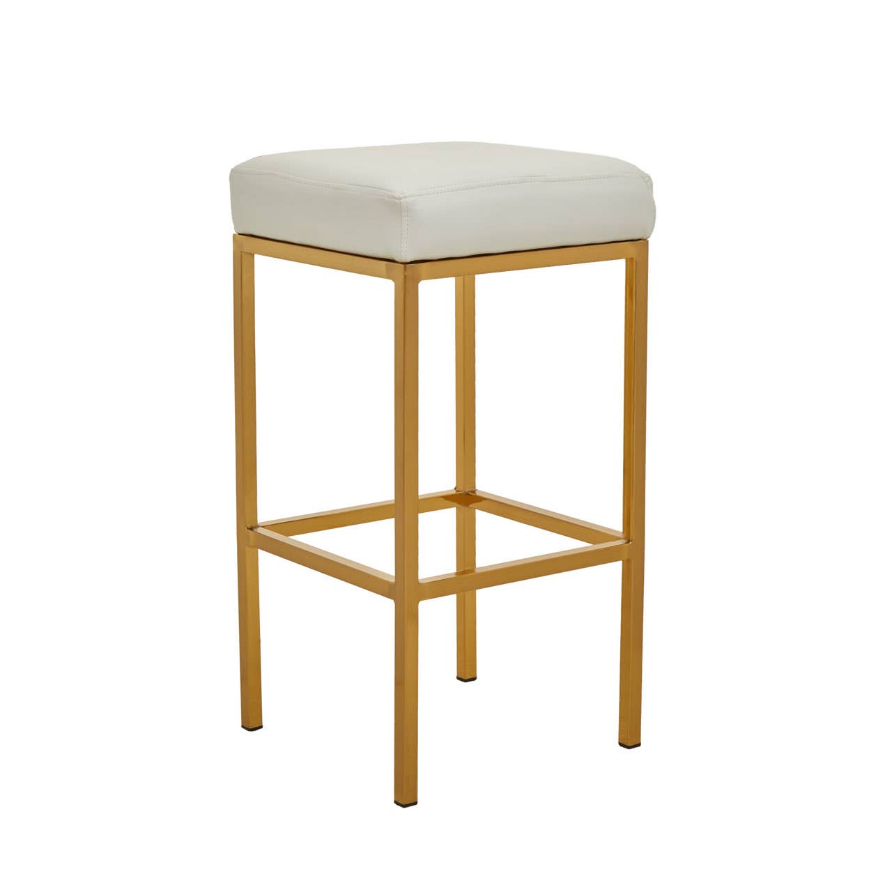 Luxe White & Gold Barstool