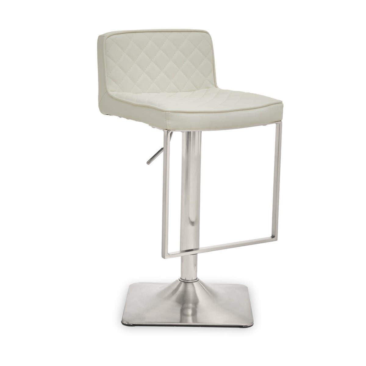 Luxe White Leather Barstool