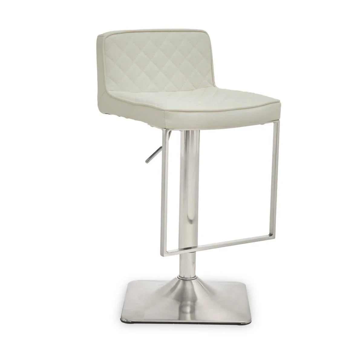 Luxe White Leather Barstool