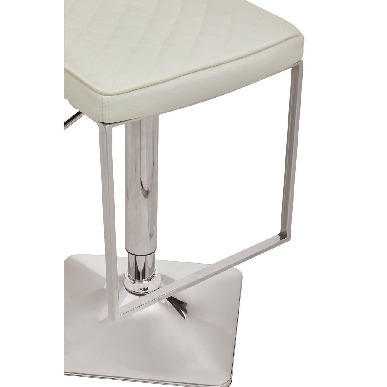 Luxe White Leather Barstool