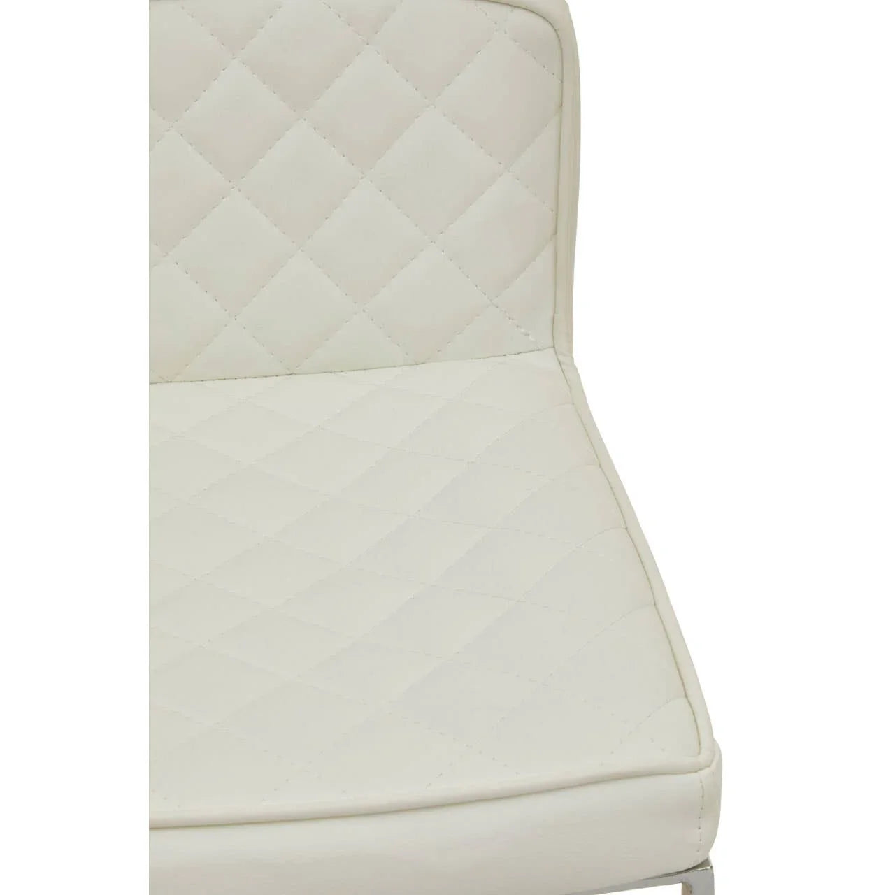 Luxe White Leather Barstool