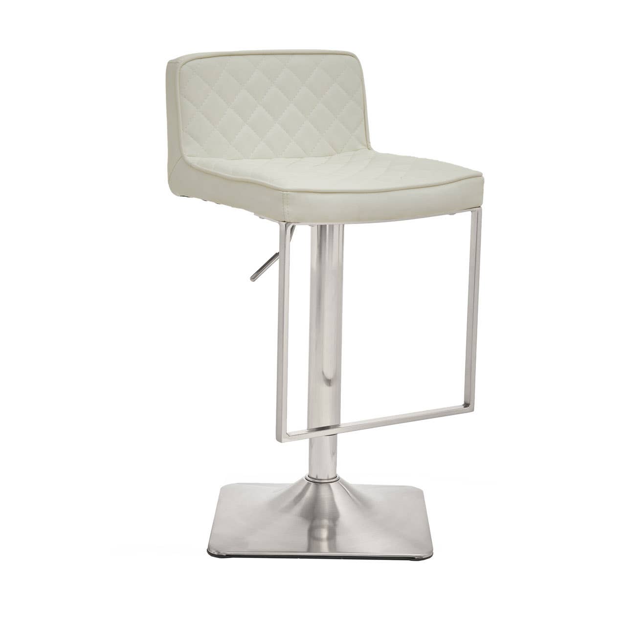 Luxe White Leather Barstool