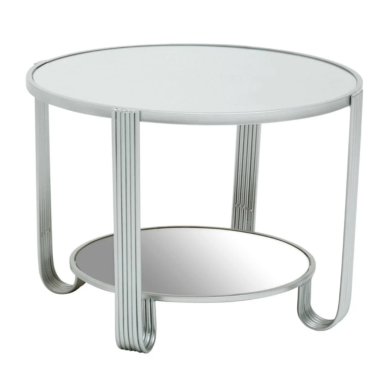 Silver Mirrored Round Table