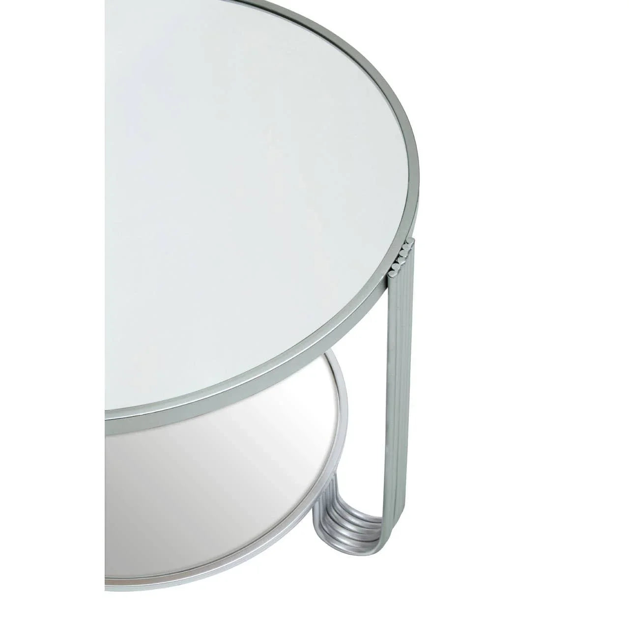 Silver Mirrored Round Table