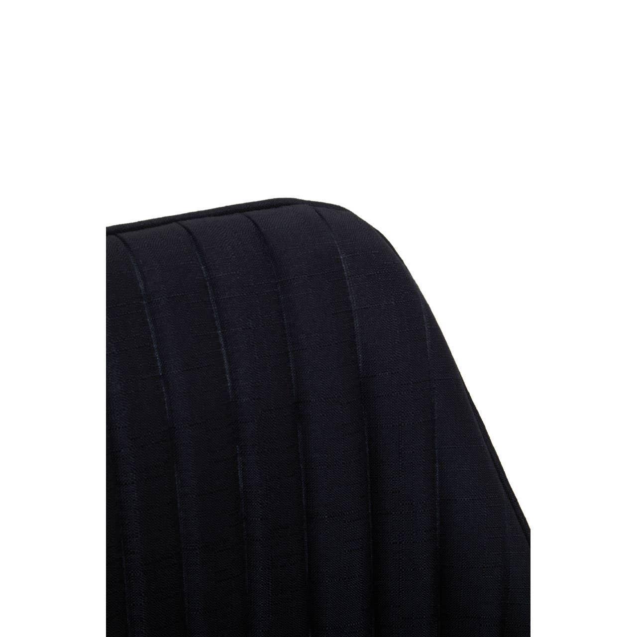 Close-up of dark upholstered sofa backrest with vertical stitched panel detailing
