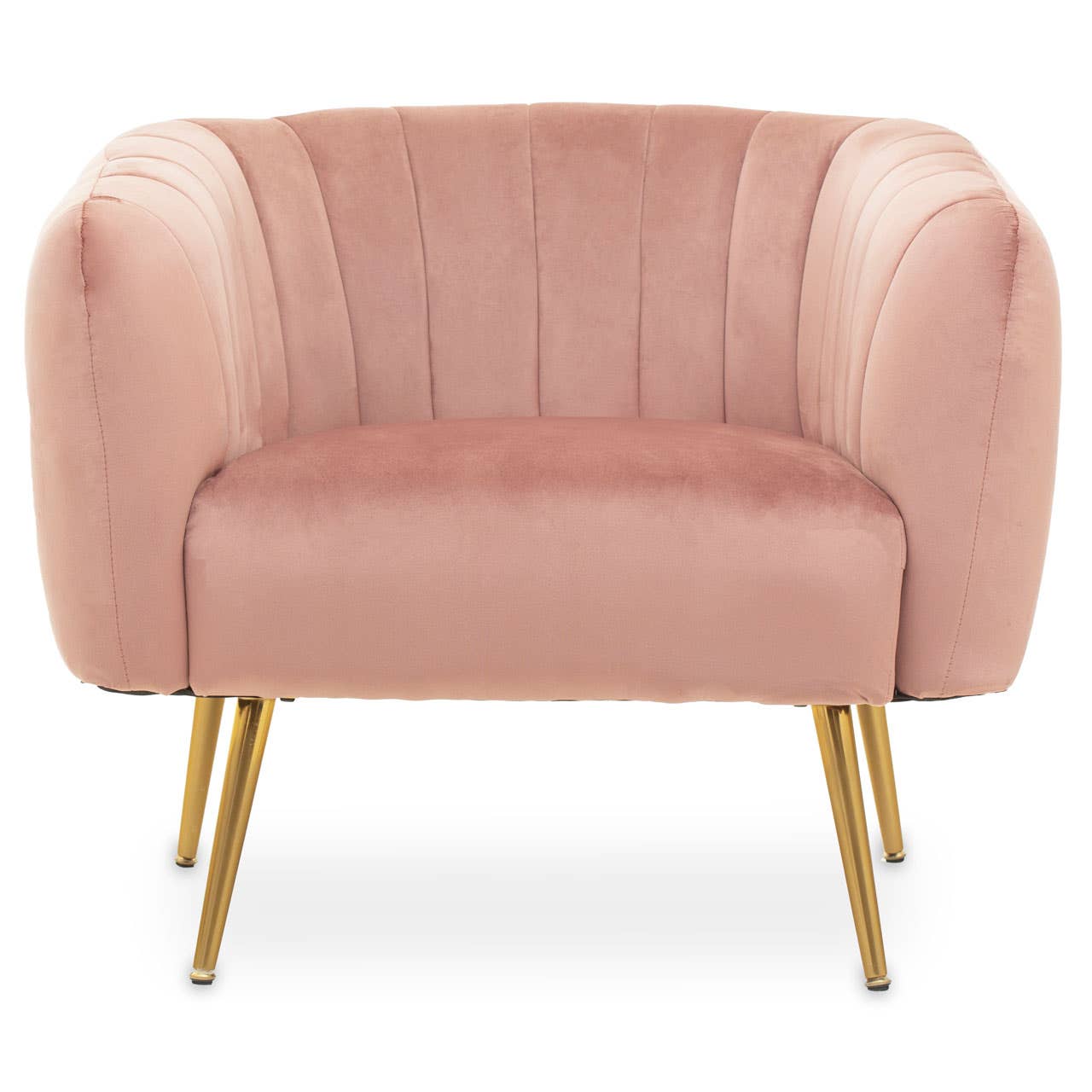 Plush Pink Velvet Accent Chair
