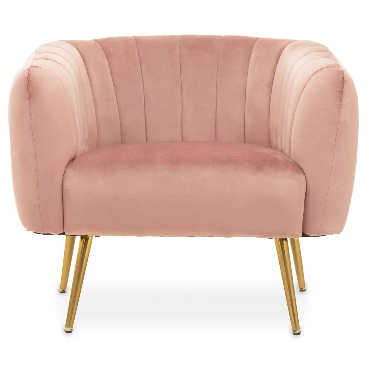 Plush Pink Velvet Accent Chair