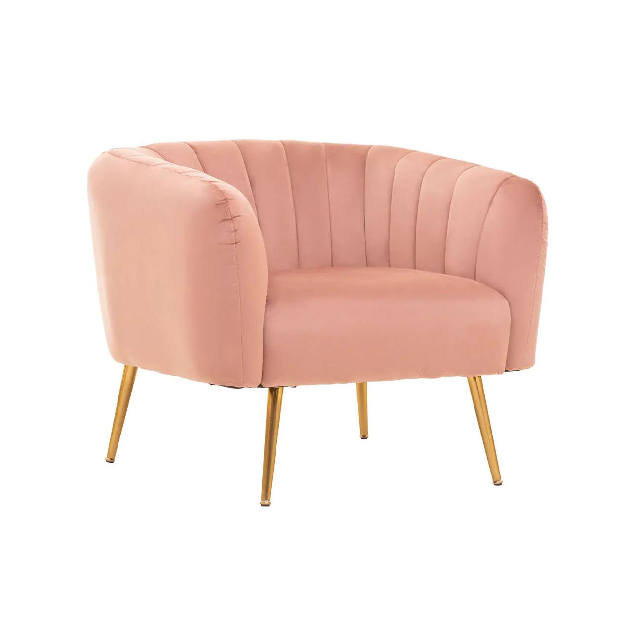 Plush Pink Velvet Accent Chair