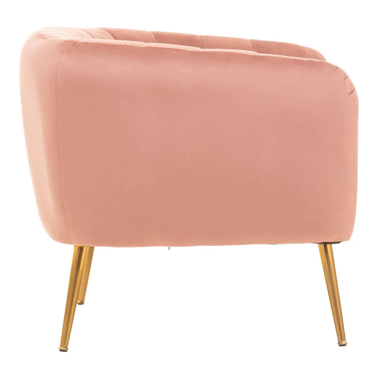 Plush Pink Velvet Accent Chair