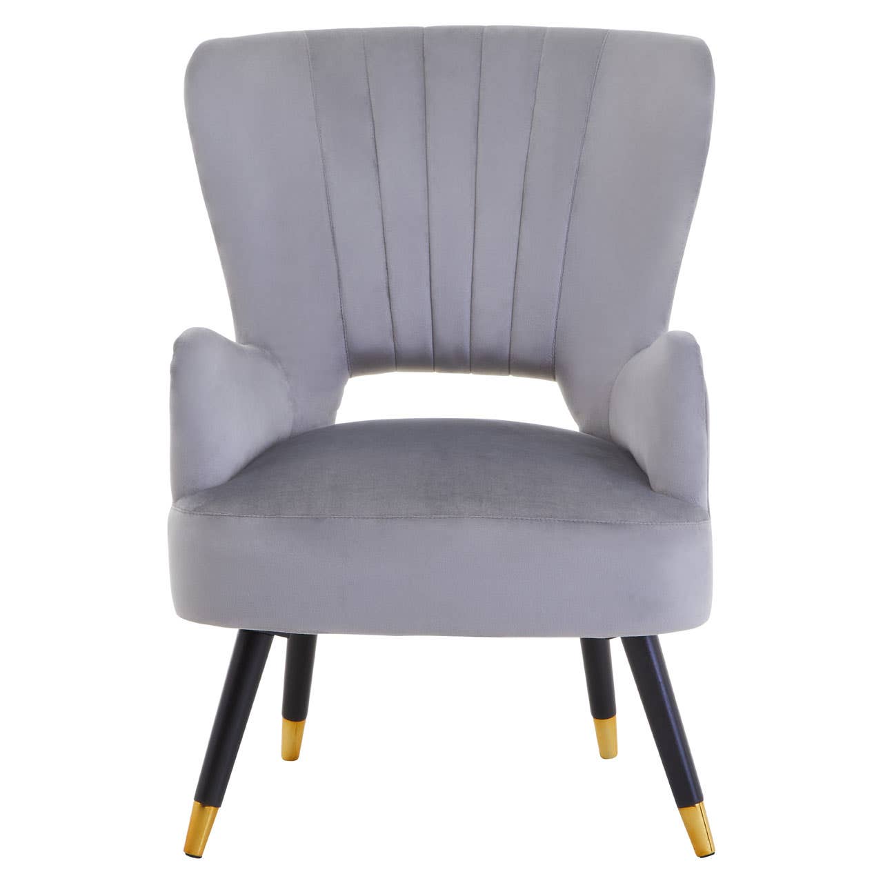 Luxe Grey Velvet Accent Chair