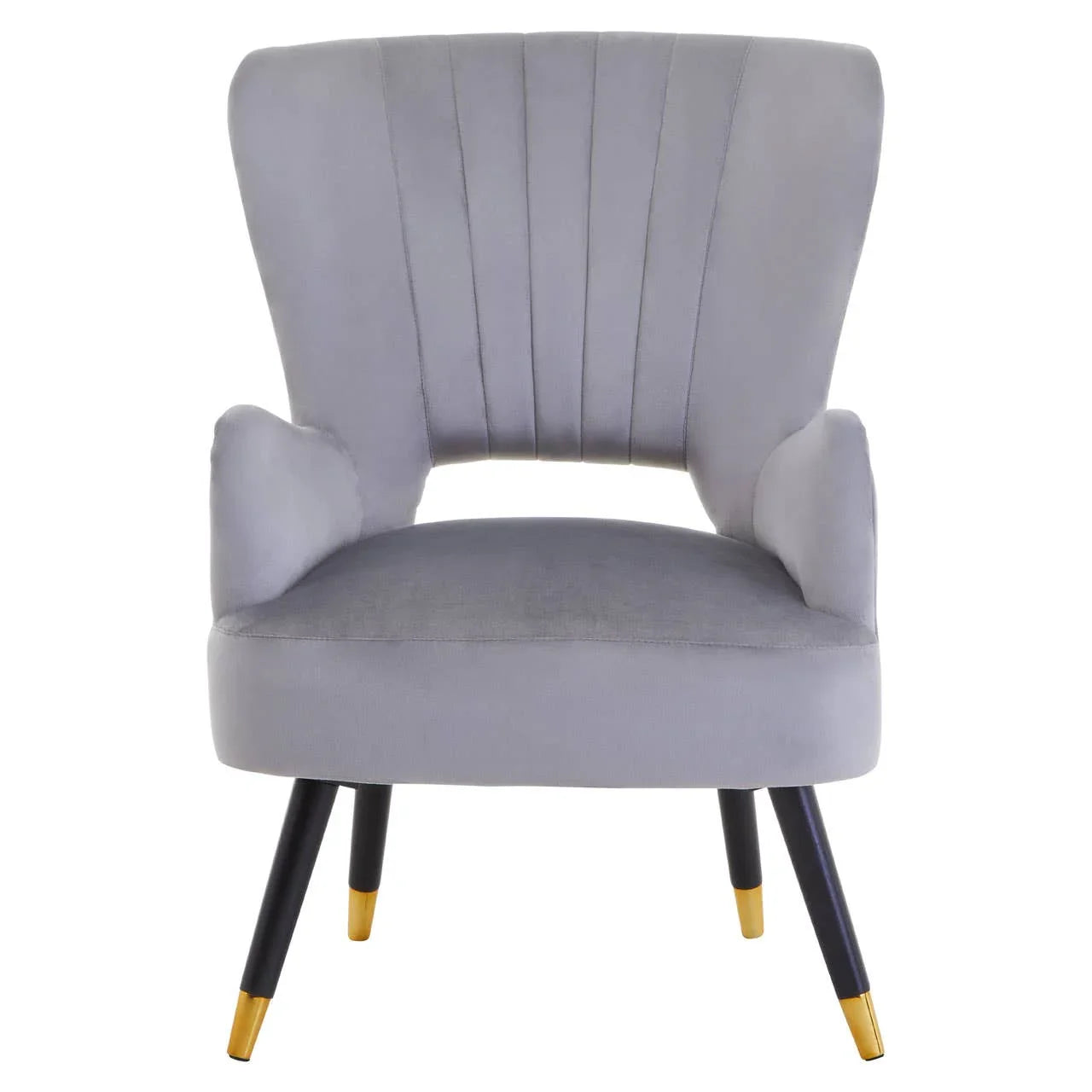 Luxe Grey Velvet Accent Chair
