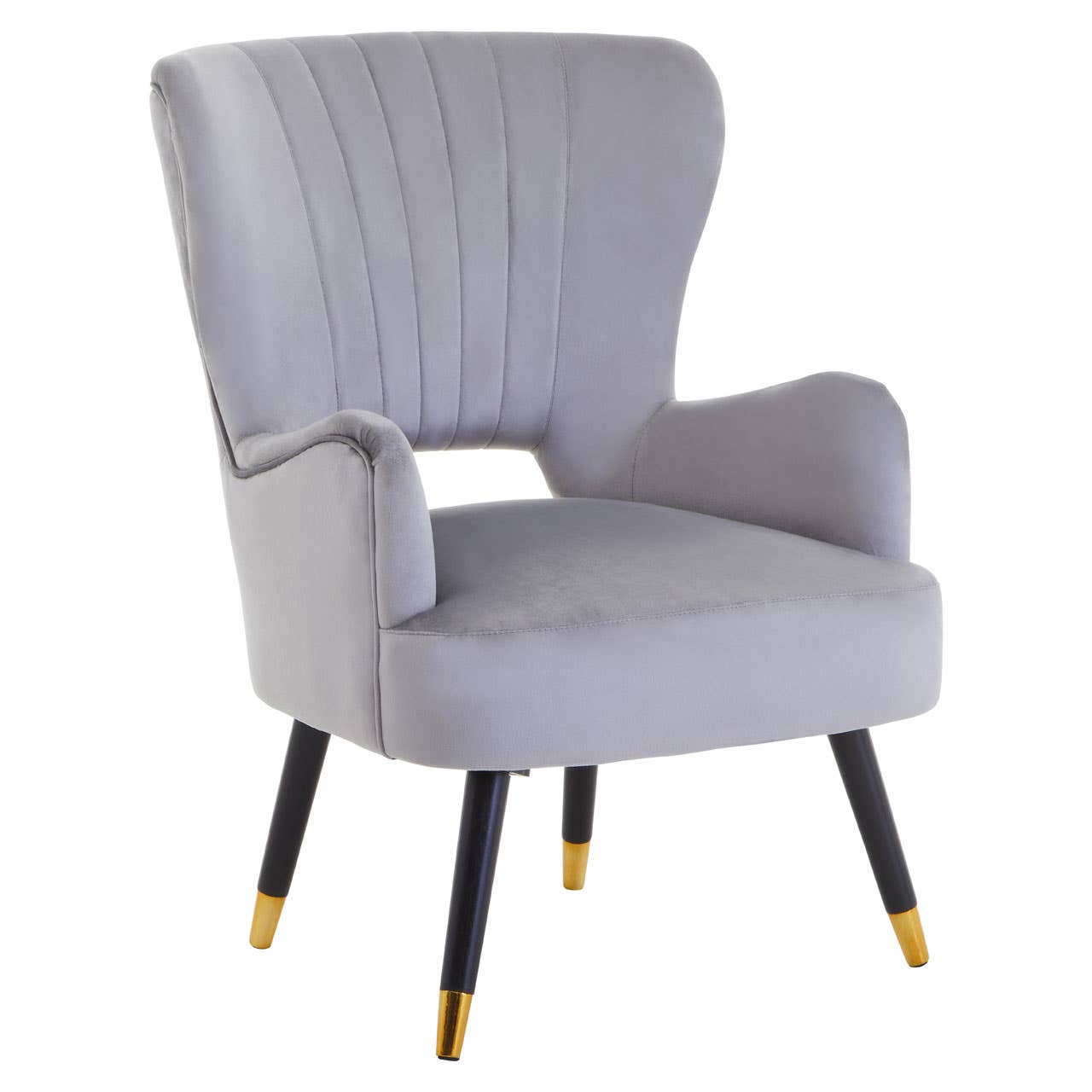 Luxe Grey Velvet Accent Chair