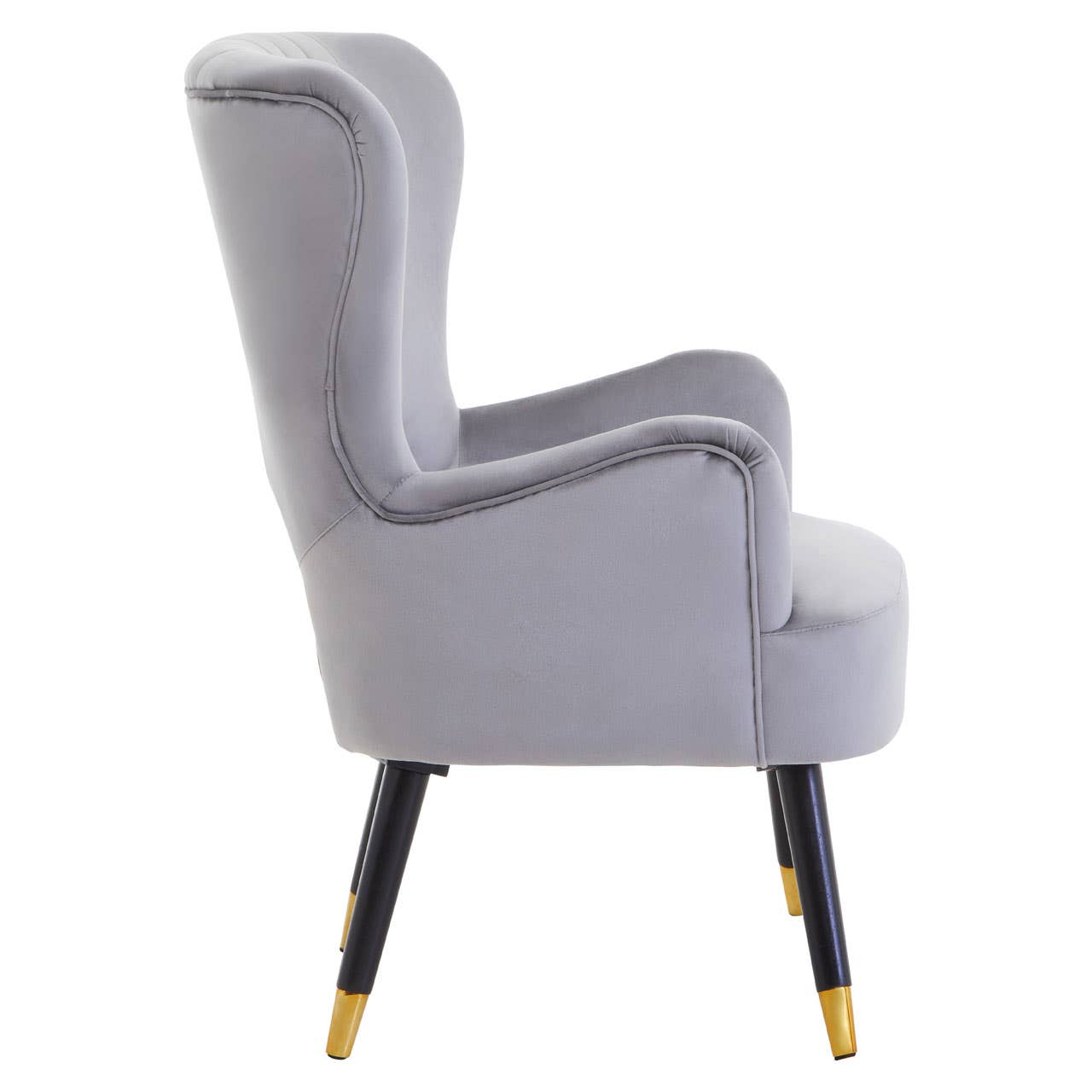 Luxe Grey Velvet Accent Chair