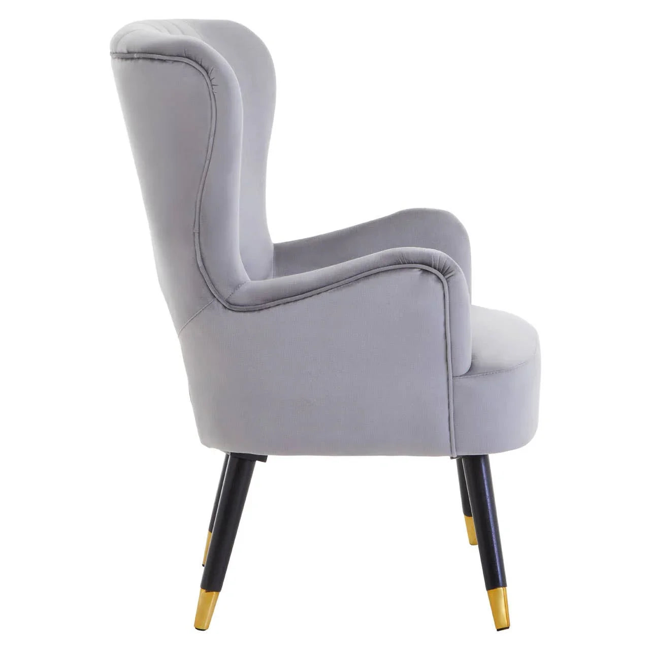 Luxe Grey Velvet Accent Chair