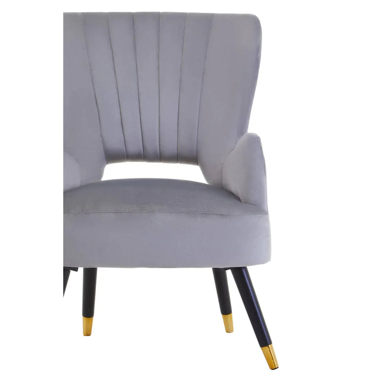Luxe Grey Velvet Accent Chair