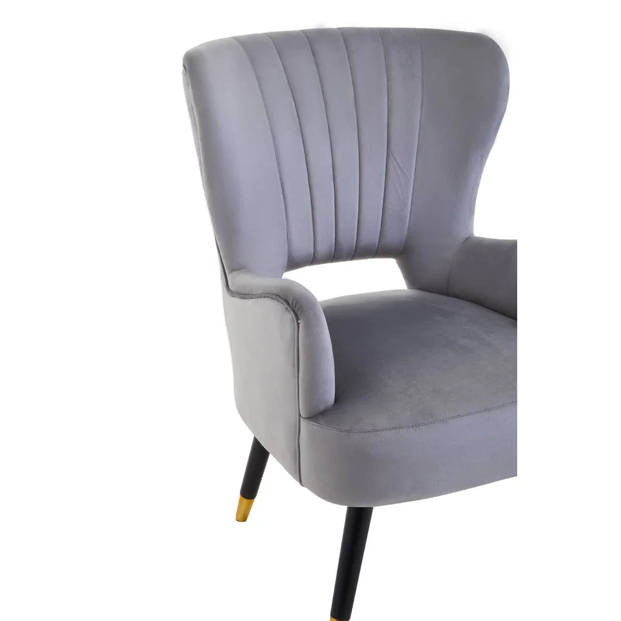 Luxe Grey Velvet Accent Chair