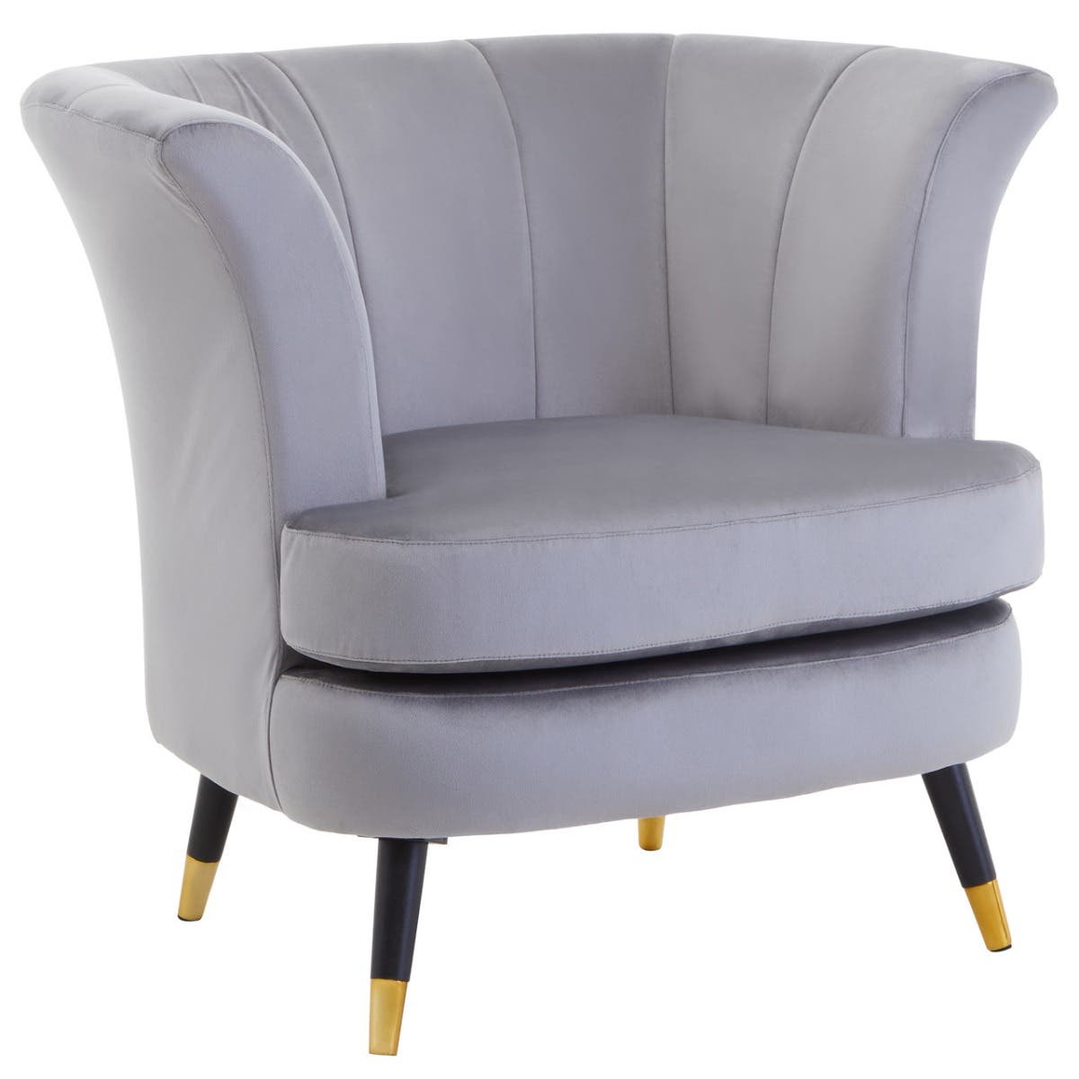Luxe Grey Velvet Accent Chair