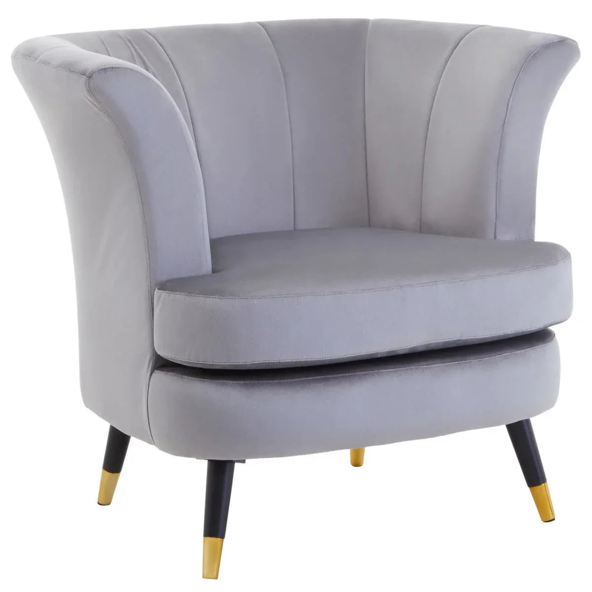 Luxe Grey Velvet Accent Chair