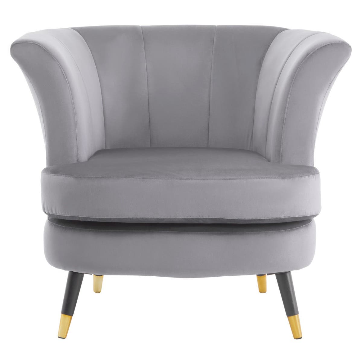 Luxe Grey Velvet Accent Chair