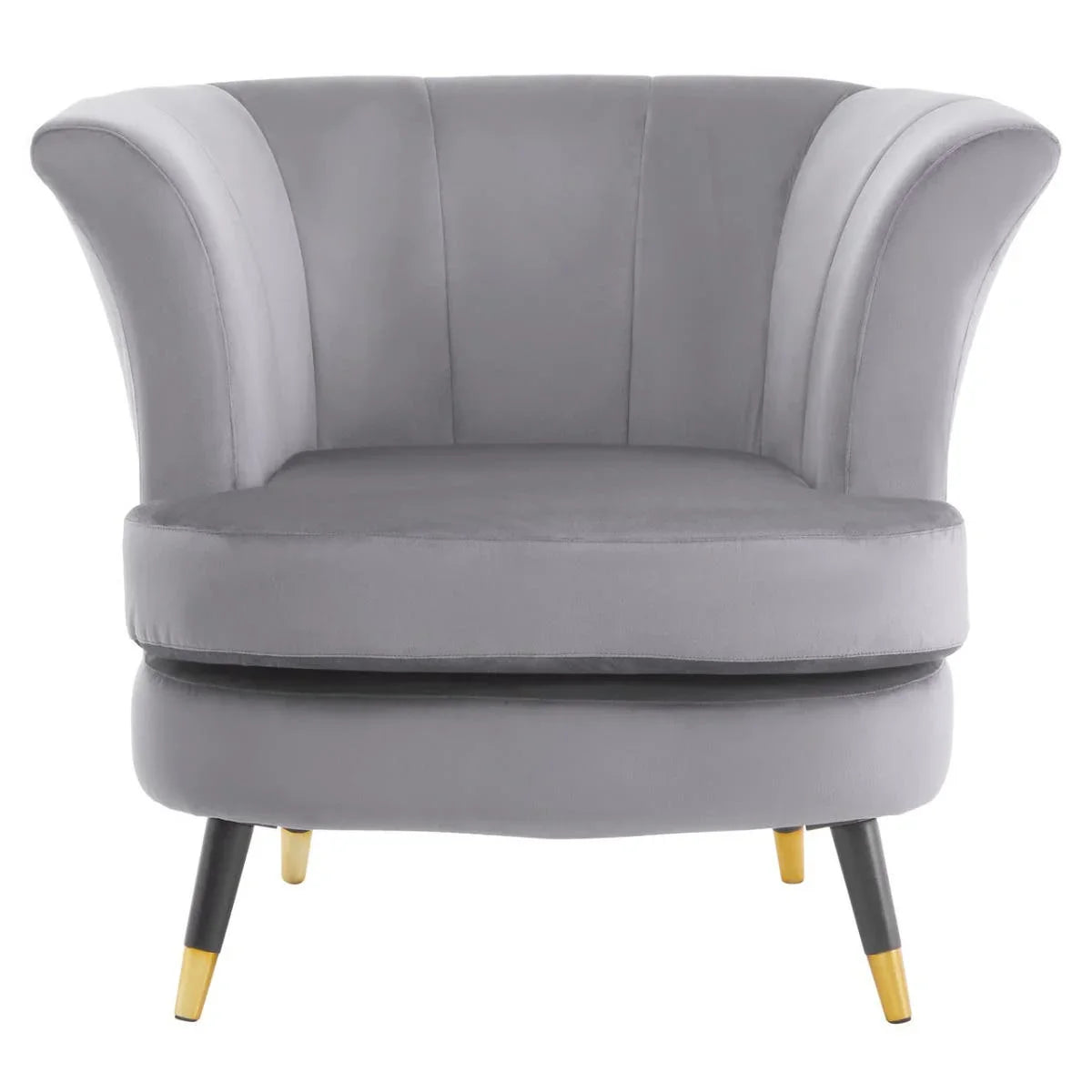 Luxe Grey Velvet Accent Chair